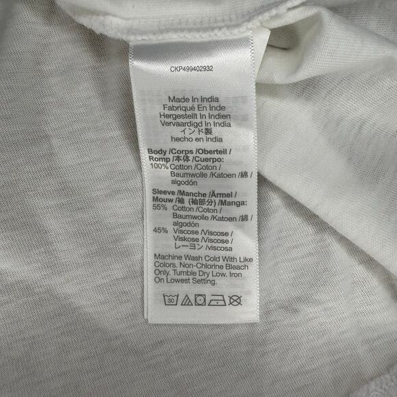 NWT Madewell Puff-Sleeve Drop-Shoulder Knit Top White Size L - Picture 8 of 8